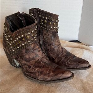 Old Gringo mini belinda Distressed Brown Studded Ankle Boots